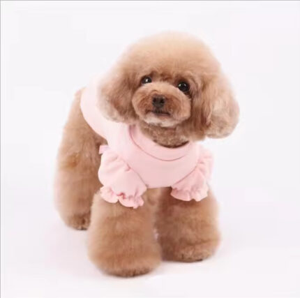 Dog Pet Embroider Lovely Apparel Pet Cotton Bottoming Shirt Dog Clothes